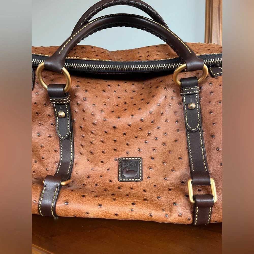 Dooney & Bourke Large Ostrich Florentine Satchel NWOT - Picture 2 of 14